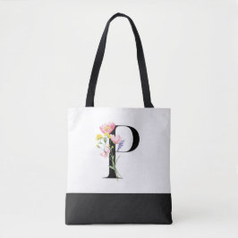 Monogramm der personalisierten Wildblume, Buchstab Tasche