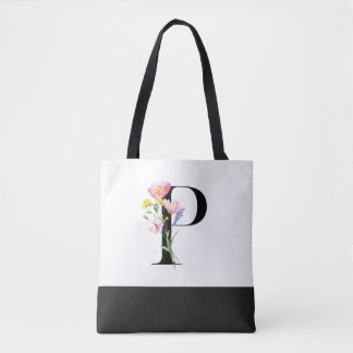 Monogramm der personalisierten Wildblume, Buchstab Tasche