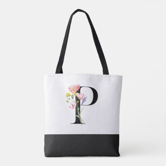Monogramm der personalisierten Wildblume, Buchstab Tasche (Rückseite)