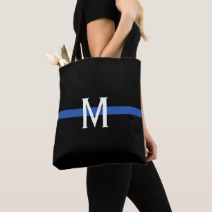 Monogramm der Polizei-Thin-Blue-Line Tasche