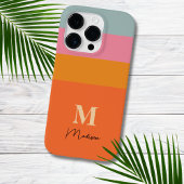 Monogramm der Retro-Farbblöcke iPhone Hülle