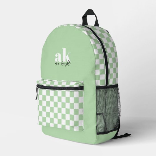 Monogramm der Retro-Signatur geprüft Bedruckter Rucksack (Rückseitige Ecke Rechts)