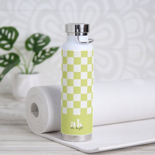 Monogramm der Retro-Signatur geprüft Trinkflasche (Yoga)