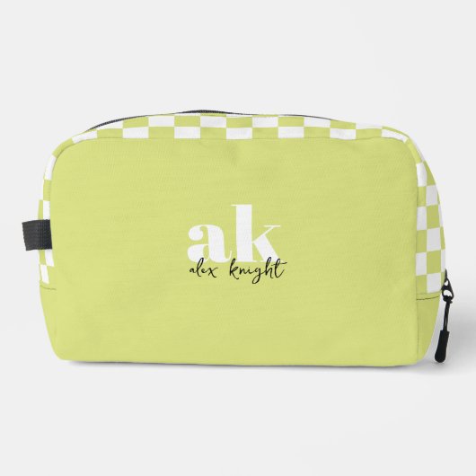 Monogramm der Retro-Signatur geprüft Waschbeutel (Vorderseite)