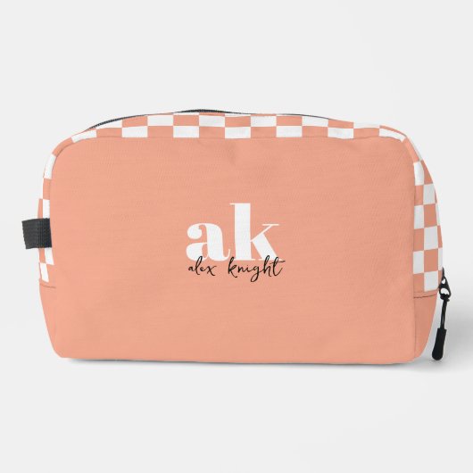 Monogramm der Retro-Signatur geprüft Waschbeutel (Vorderseite)