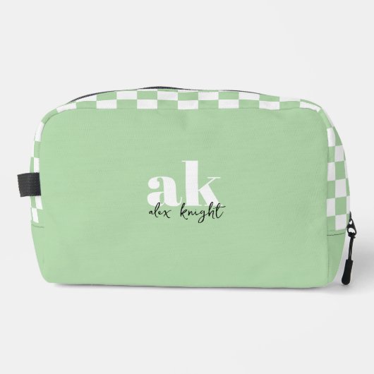 Monogramm der Retro-Signatur geprüft Waschbeutel (Vorderseite)