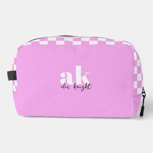 Monogramm der Retro-Signatur geprüft Waschbeutel (Vorderseite)