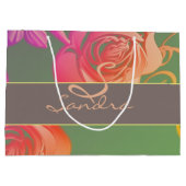 Monogramm der romantischen Rose Große Geschenktüte (Rückseite)