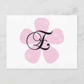 Monogramm der rosa Blume E Postkarte (Vorderseite)