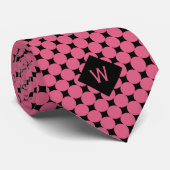 Monogramm der rosa Geschäftskreise Krawatte (Gerollt)