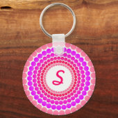 Monogramm der rosa Punkte Schlüsselanhänger (Vorderseite)