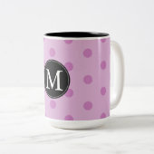 Monogramm der rosa Punkte Zweifarbige Tasse (VorderseiteRechts)
