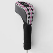 Monogramm der rosa schwarzen Raute Golf Headcover (angewinkelt)