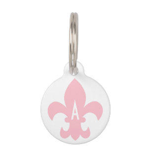 Monogramm der rosa und der weißen Lilie Haustiermarke