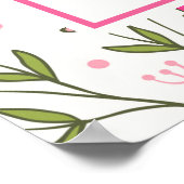 Monogramm der rosa und grünen Wildblumen Poster (Ecke)