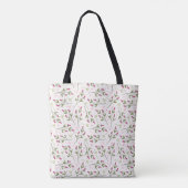 Monogramm der rosa und grünen Wildblumen Tasche (Rückseite)