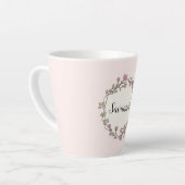 Monogramm der rosa Wildblume Wreath Individuelle N Milchtasse (Linke Ecke)