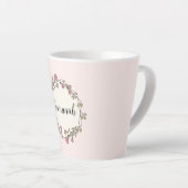 Monogramm der rosa Wildblume Wreath Individuelle N Milchtasse (Rechte Ecke)