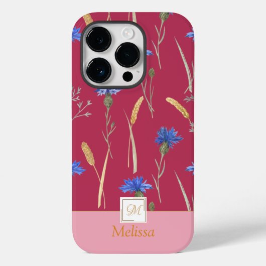Monogramm der Roten Wildblume Case-Mate iPhone Hülle (Rückseite)