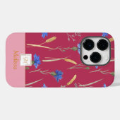 Monogramm der Roten Wildblume Case-Mate iPhone Hülle (Rückseite (Horizontal))