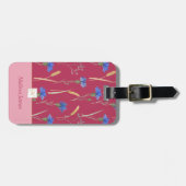 Monogramm der Roten Wildblume Gepäckanhänger (Vorderseite horizontal)