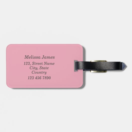 Monogramm der Roten Wildblume Gepäckanhänger (Rückseite horizontal)