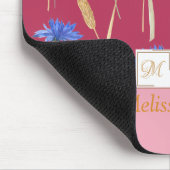 Monogramm der Roten Wildblume Mousepad (Ecke)