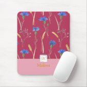 Monogramm der Roten Wildblume Mousepad (Mit Mouse)