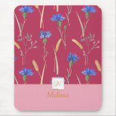 Monogramm der Roten Wildblume Mousepad (Vorne)