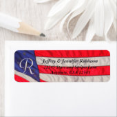 Monogramm der Rücksendeadresse Rot und Blau (Insitu)