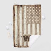 Monogramm der Rustic Wood USA Flag Golfhandtuch (Insitu)