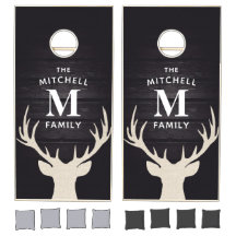 Monogramm der Rustikal Dark Wood Deer Antlers Fami