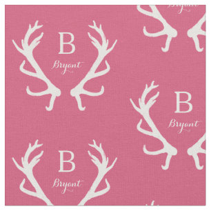 Monogramm der Rustikalen Hirschanhänger, rosa Stoff