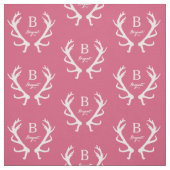 Monogramm der Rustikalen Hirschanhänger, rosa Stoff (Muster)