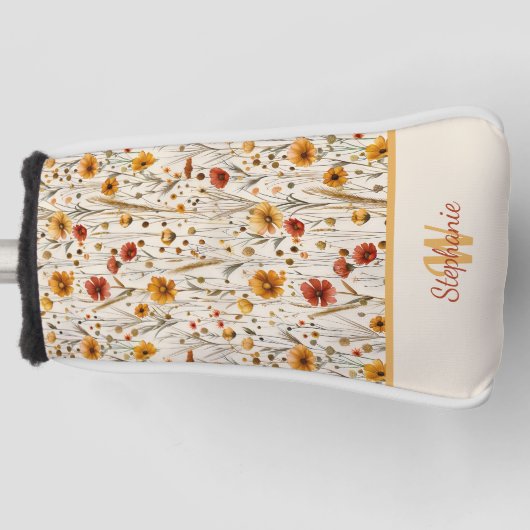 Monogramm der rustikalen Wildblume - Muster der Bo Golf Headcover (Vorderseite)
