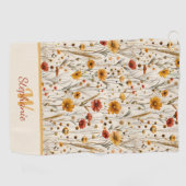 Monogramm der rustikalen Wildblume - Muster der Bo Golfhandtuch (Horizontal)