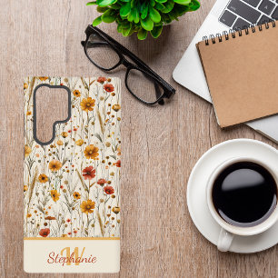 Monogramm der rustikalen Wildblume - Muster der Bo Samsung Galaxy Hülle