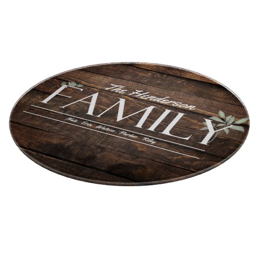 Monogramm der Rustikalfamilie Schneidebrett (Ecke)