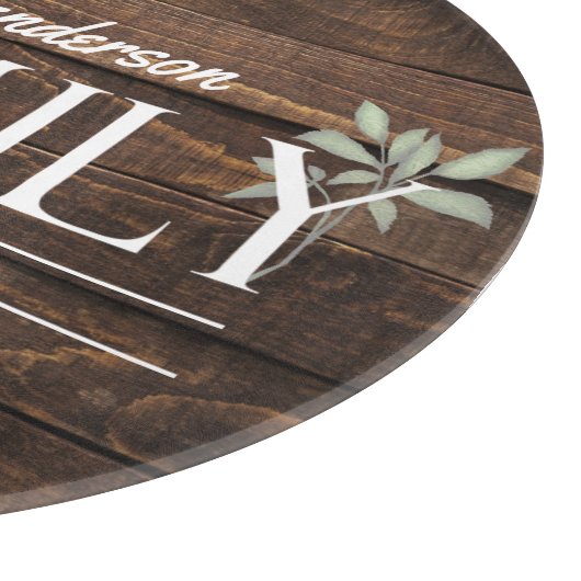 Monogramm der Rustikalfamilie Schneidebrett (Ecke)