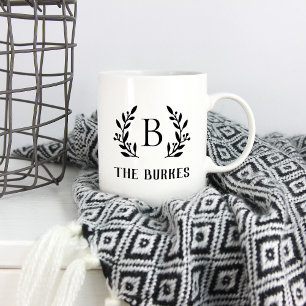 Monogramm der Rustikalzweige Kaffeetasse