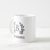 Monogramm der Rustikalzweige Kaffeetasse (Vorderseite Links)