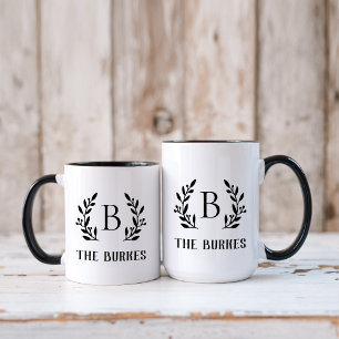 Monogramm der Rustikalzweige Tasse