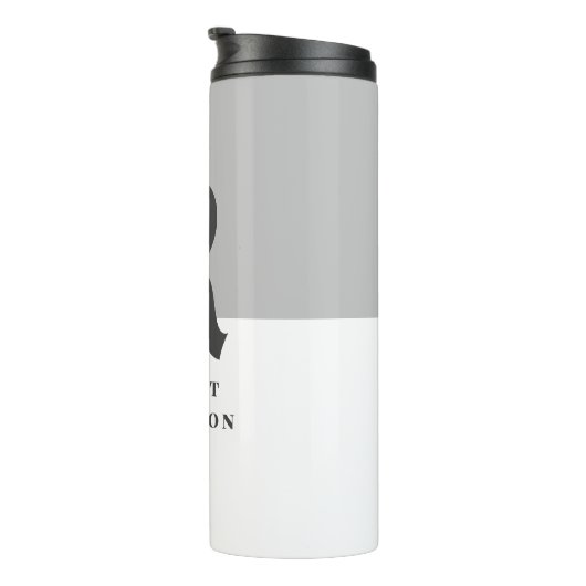 Monogramm der schick-grauen und weißen klassischen thermosbecher (Nach rechts gedreht)