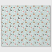Monogramm der Schneeangel-Waldtiere Geschenkpapier (Flach)