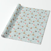 Monogramm der Schneeangel-Waldtiere Geschenkpapier (Ungerollt)