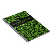 Monogramm der schwarz-grünen Metallflorentafeln Notizblock (Rechte Seite)