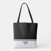 Monogramm der Schwarz-Weiß-Initialen Tasche (Rückseite)