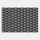Monogramm der Schwarz-weißen Muster4 Geschenkpapier Set (Vorderseite 2)