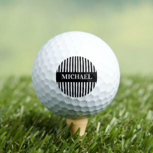 Monogramm der Schwarz-weißen Streifen Golfball