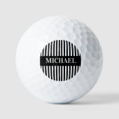 Monogramm der Schwarz-weißen Streifen Golfball (Vorderseite)
